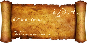 Éber Anna névjegykártya